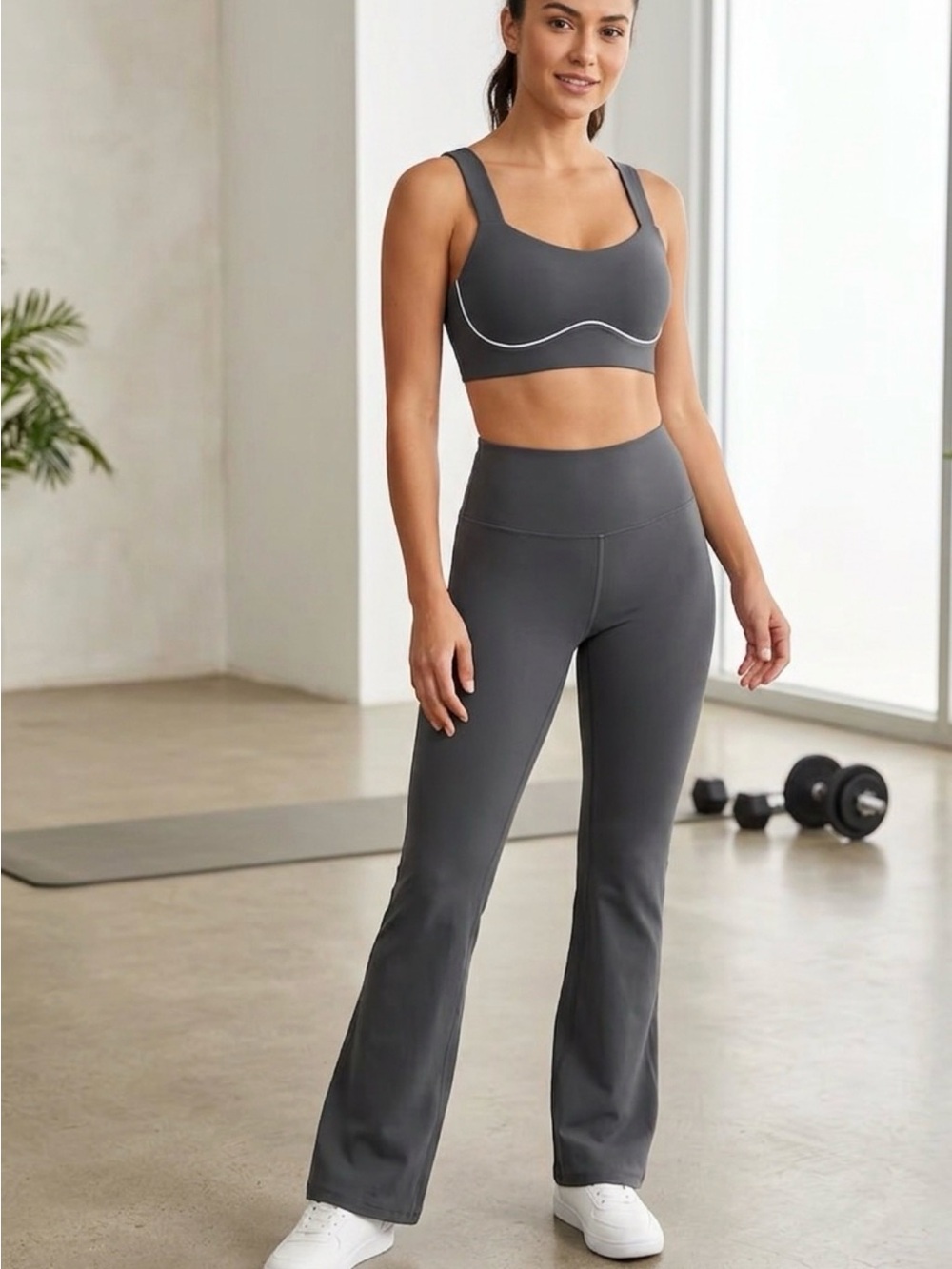 all in motion Black Sports Bralette and High-Waist Flare Leggings Set M L